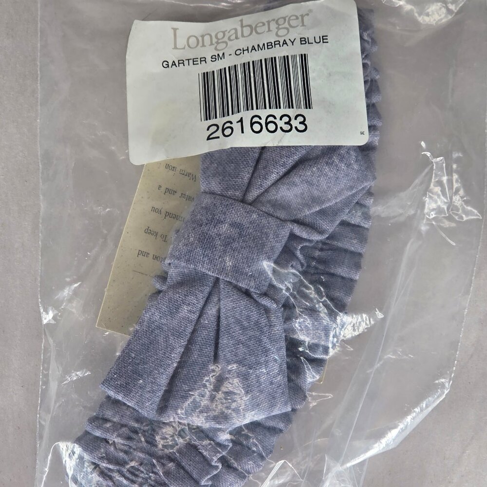 NWT Longaberger Chambray Blue Basket Garter